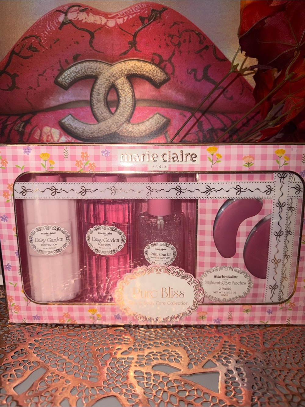 Marie Claire 5 pc Pure Bliss Daisy Garden Women’s Gift Set - Pink